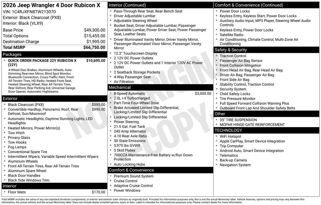 New 2026 Jeep Wrangler Unlimited Rubicon image 39