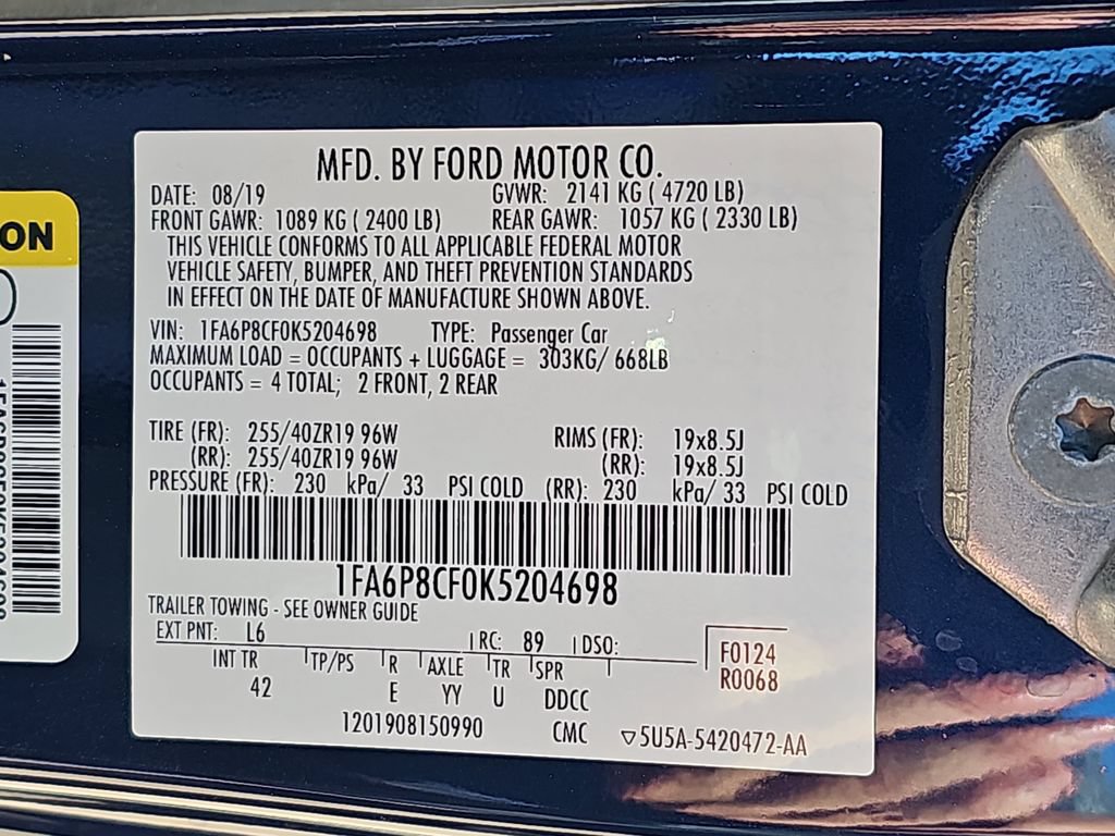 Used 2019 Ford Mustang GT Premium w/ Ford Safe & Smart Package RWD image 44