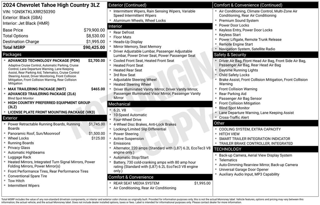 Used 2024 Chevrolet Tahoe High Country w/ Advanced Technology Package AWD/4WD image 27