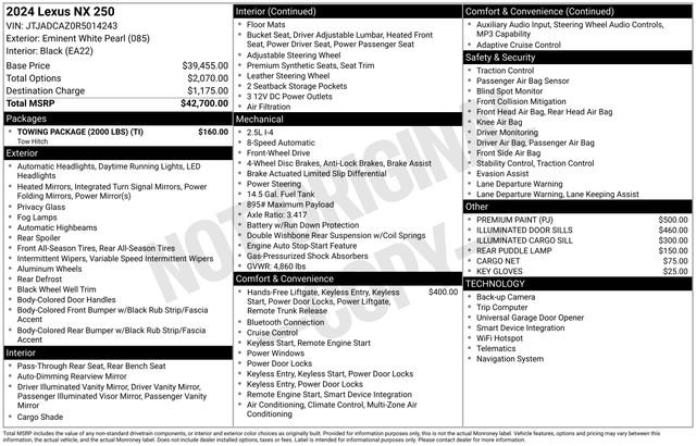 Used 2024 Lexus NX 250 FWD w/ Towing Package (2000 Lbs) image 28