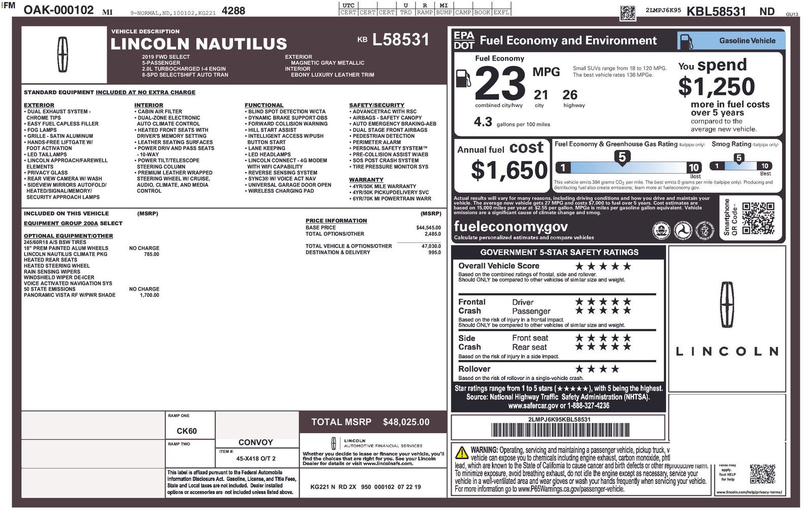 Used 2019 Lincoln Nautilus Select FWD image 4