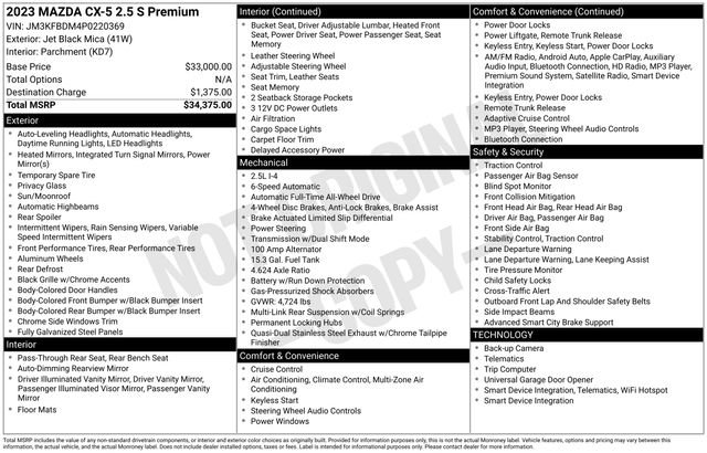 Certified 2023 MAZDA CX-5 AWD 2.5 S w/ Premium Package image 6