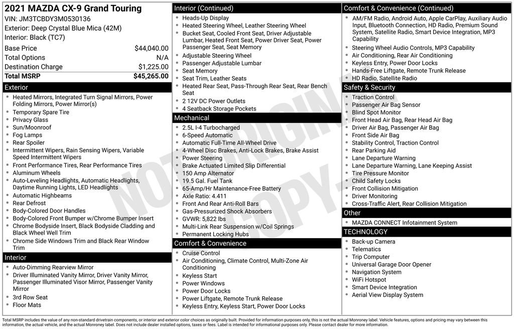 Used 2021 MAZDA CX-9 Grand Touring image 11