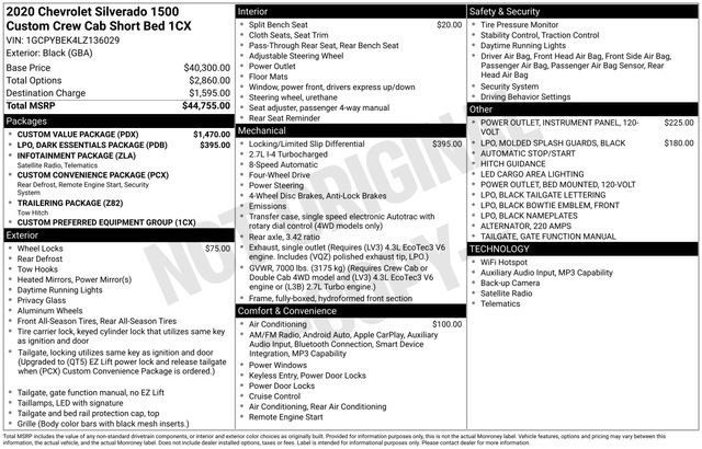 Used 2020 Chevrolet Silverado 1500 Custom w/ Custom Value Package AWD/4WD image 3