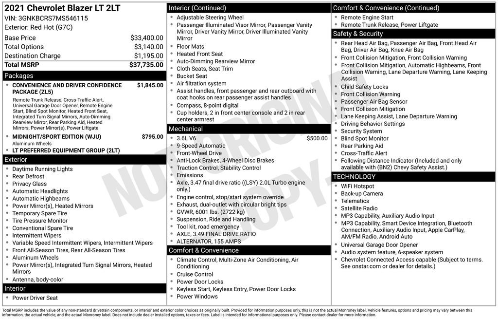 Certified 2021 Chevrolet Blazer LT FWD image 16