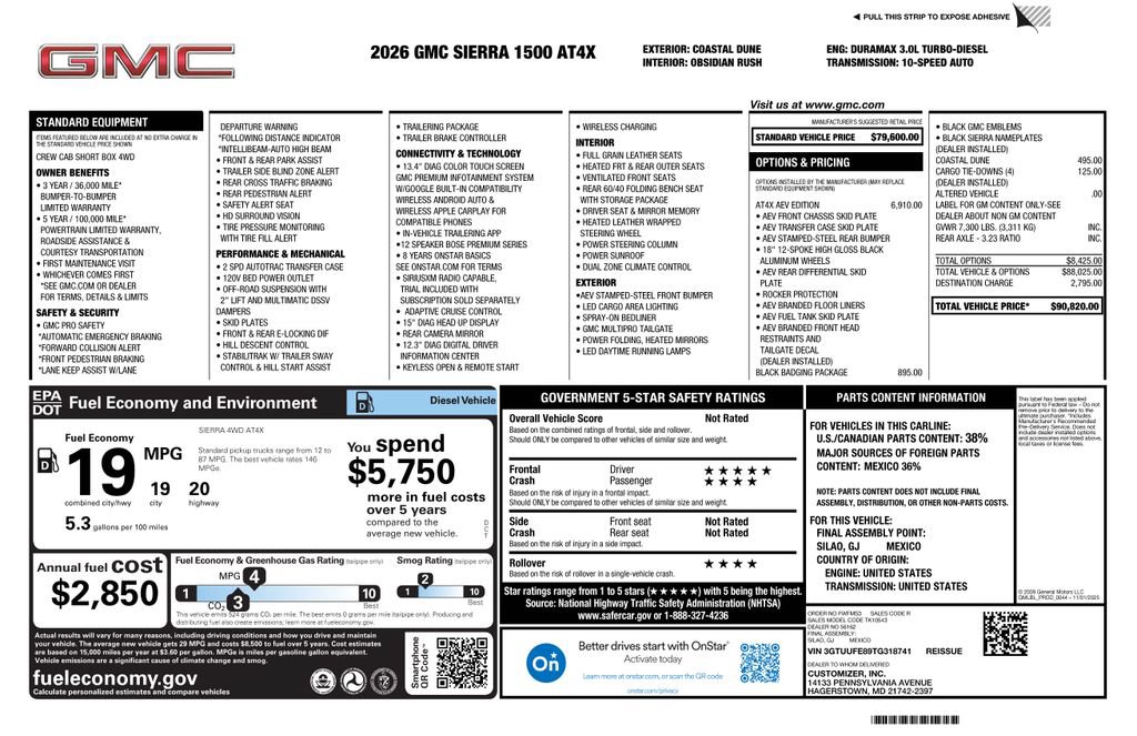 New 2026 GMC Sierra 1500 AT4X w/ AT4X AEV Edition AWD/4WD image 5