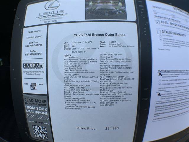 Used 2026 Ford Bronco Outer Banks AWD/4WD image 25