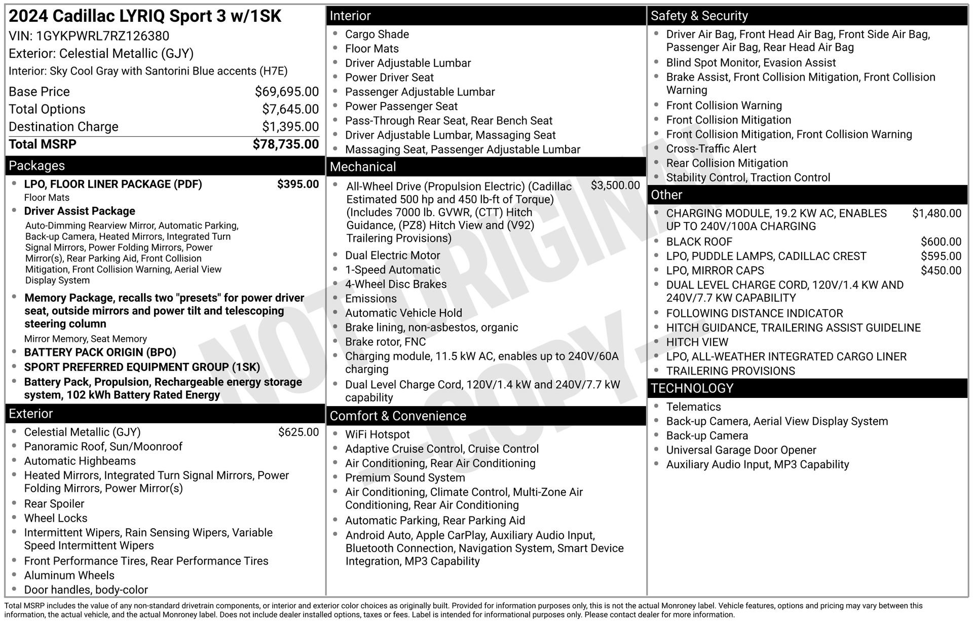 Certified 2024 Cadillac Lyriq Sport w/ LPO, Floor Liner Package AWD/4WD image 46