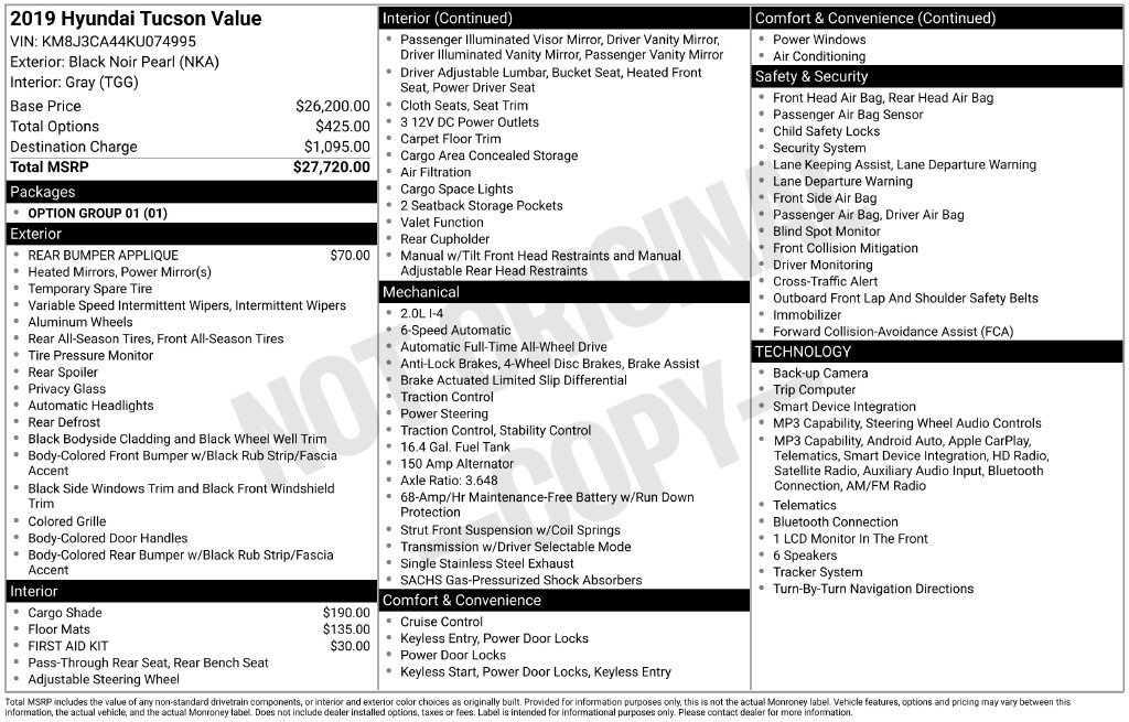 Used 2019 Hyundai Tucson Value AWD/4WD image 19
