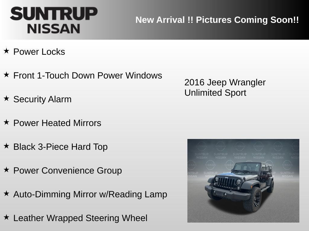 Used 2016 Jeep Wrangler Unlimited Sport w/ Dual Top Group AWD/4WD image 11