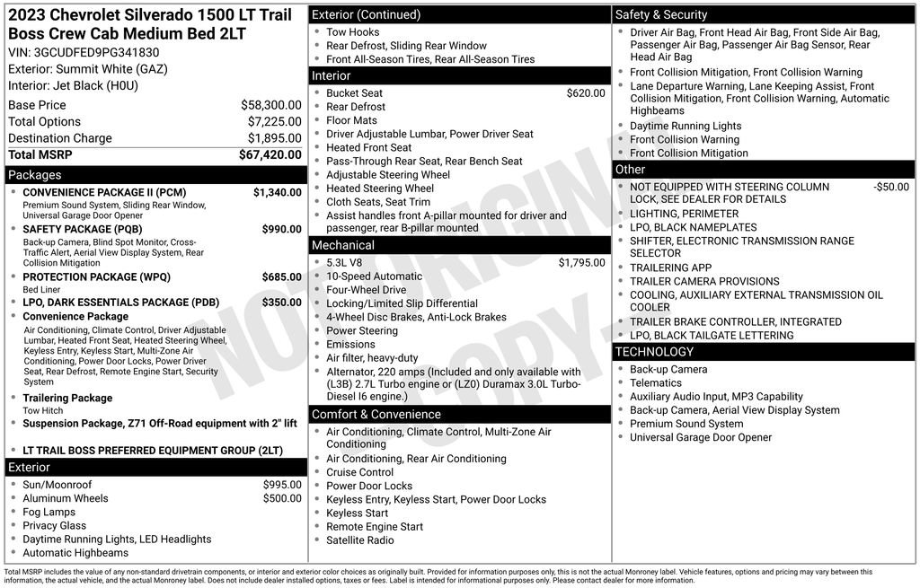 Used 2023 Chevrolet Silverado 1500 LT Trail Boss w/ Convenience Package II AWD/4WD image 11