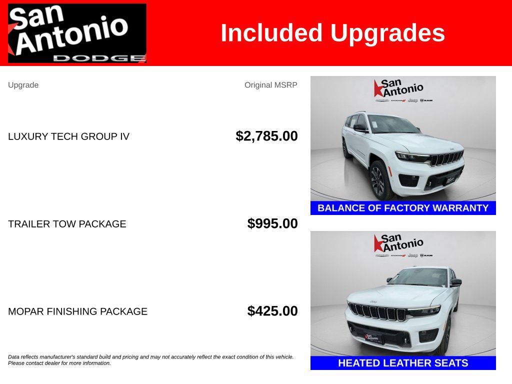 New 2025 Jeep Grand Cherokee L Overland w/ Luxury Tech Group IV AWD/4WD image 6