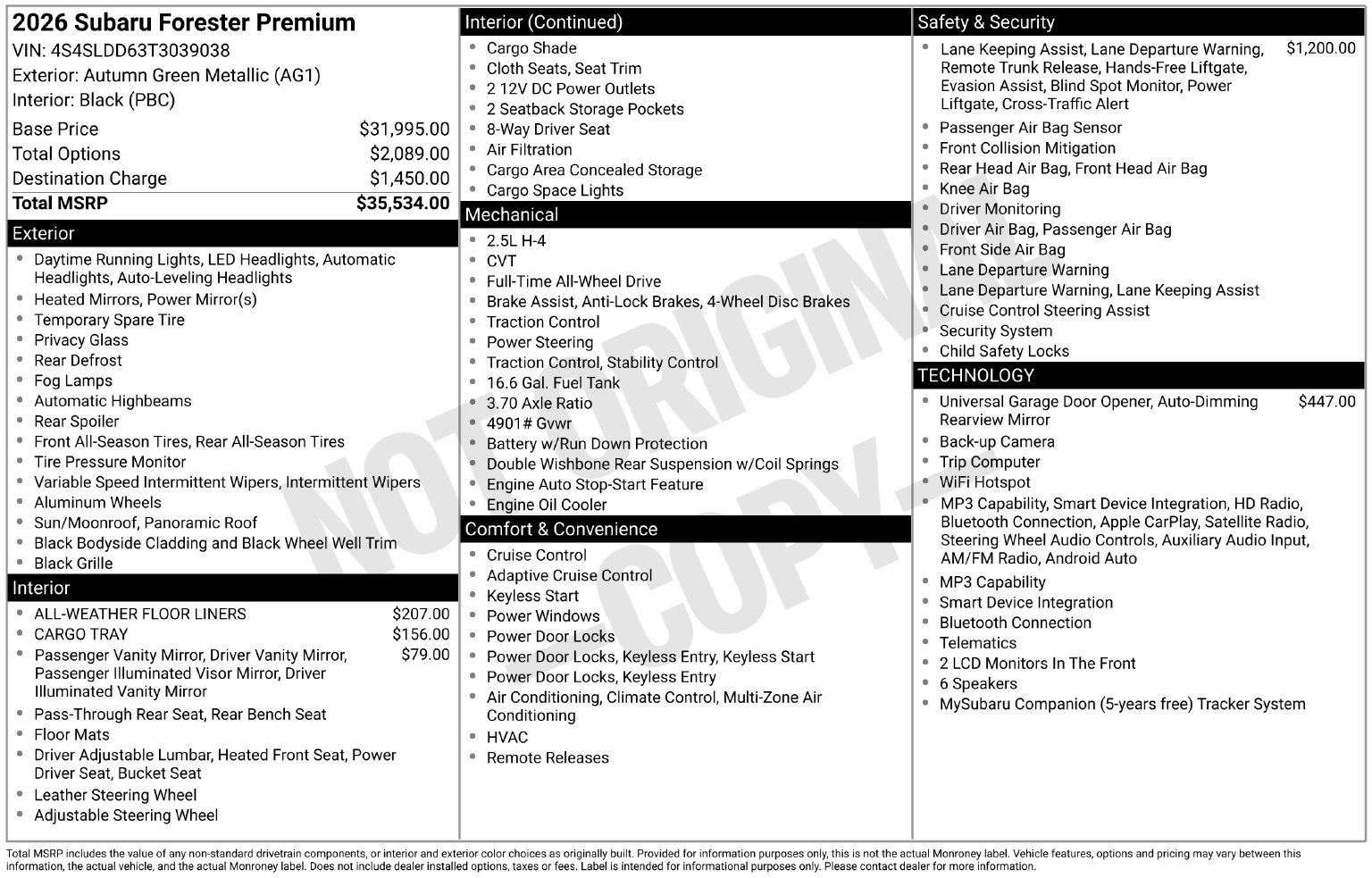 Certified 2026 Subaru Forester Premium AWD/4WD image 34