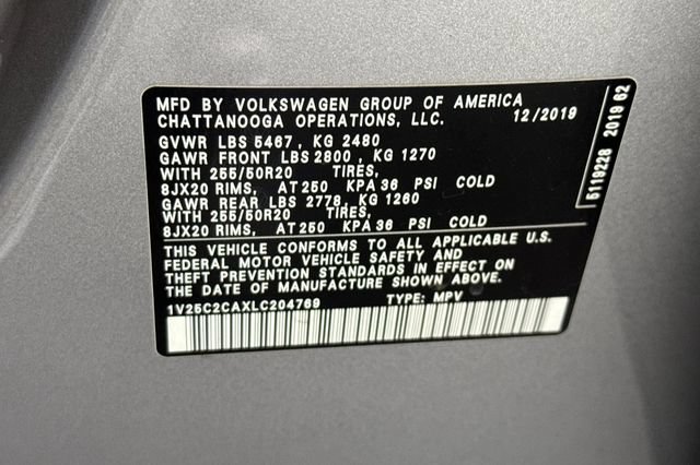 Used 2020 Volkswagen Atlas Cross Sport SE w/ Panoramic Sunroof Package FWD image 29