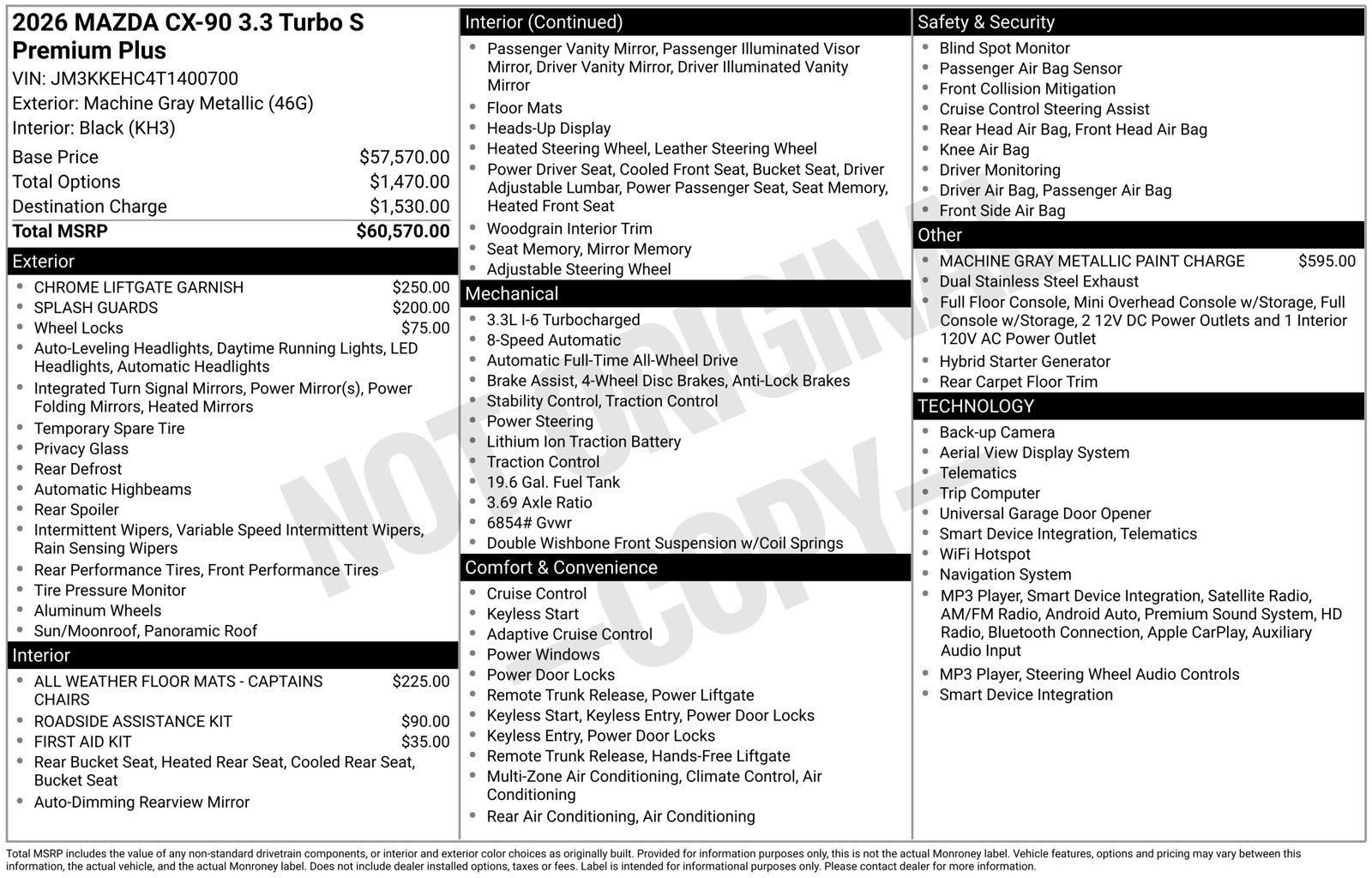 New 2026 MAZDA CX-90 3.3 Turbo S w/ Premium Plus AWD/4WD image 23