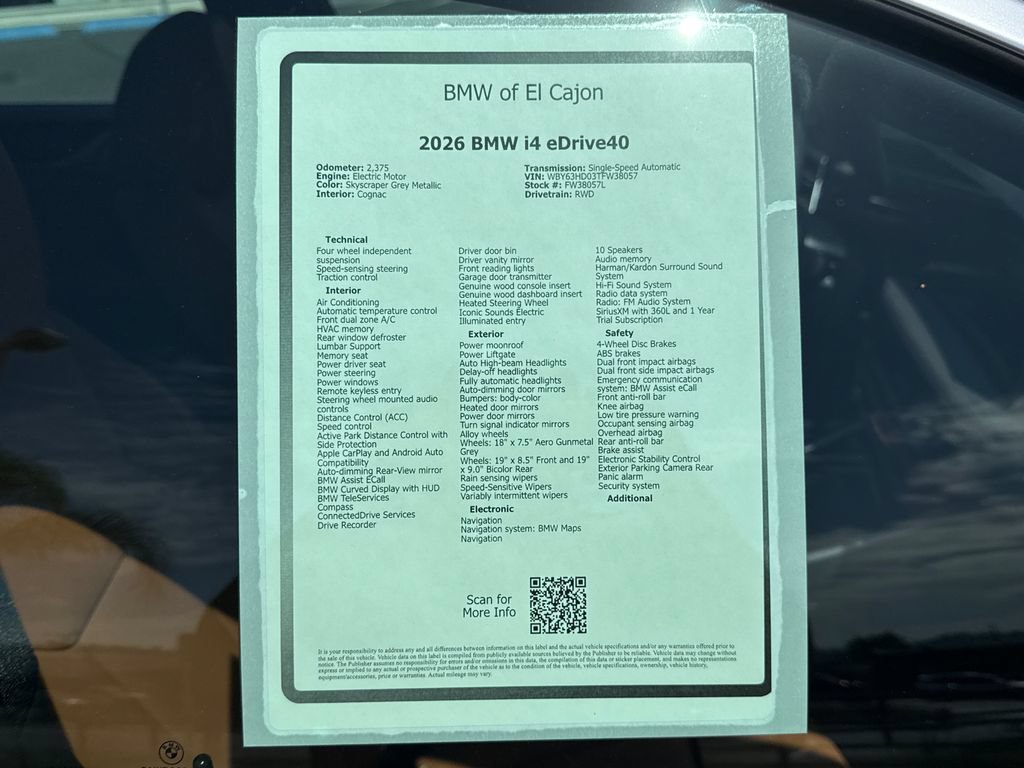 Used 2026 BMW i4 eDrive40 w/ Premium Package RWD image 9