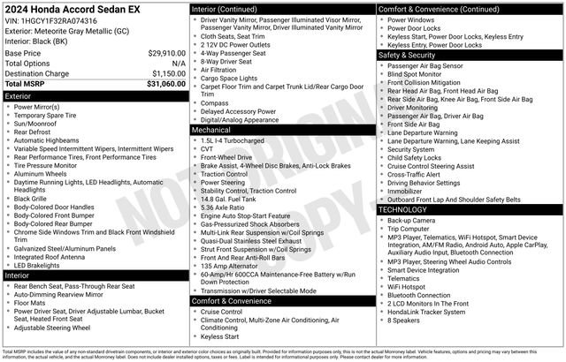 Used 2024 Honda Accord EX image 37