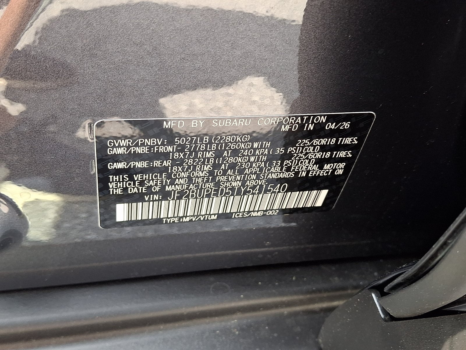 New 2026 Subaru Outback Touring AWD/4WD image 14