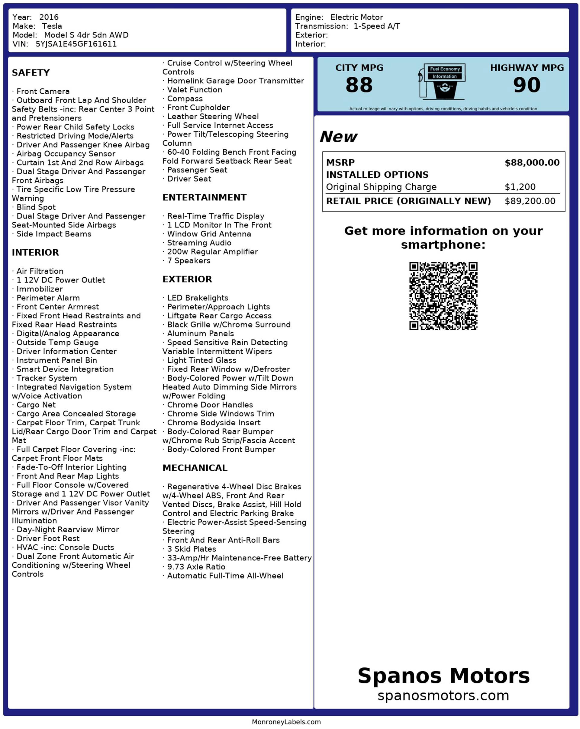 Used 2016 Tesla Model S P90D image 3