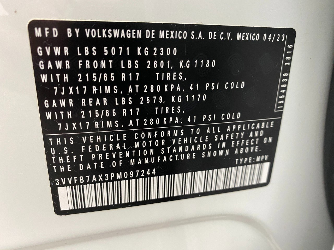 Certified 2023 Volkswagen Tiguan S AWD/4WD image 29