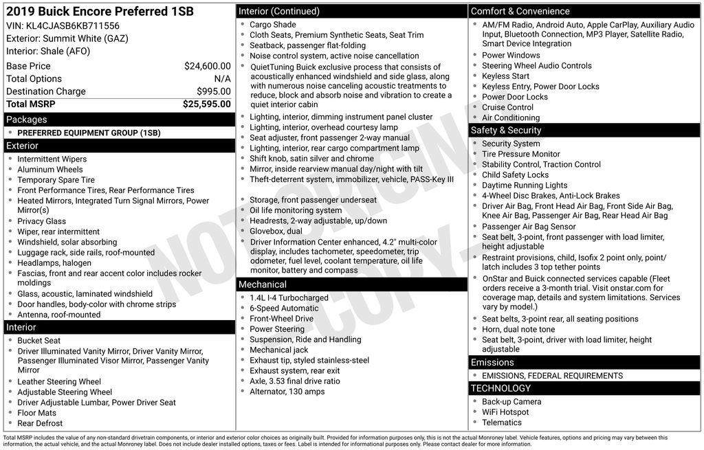 Used 2019 Buick Encore Preferred image 15