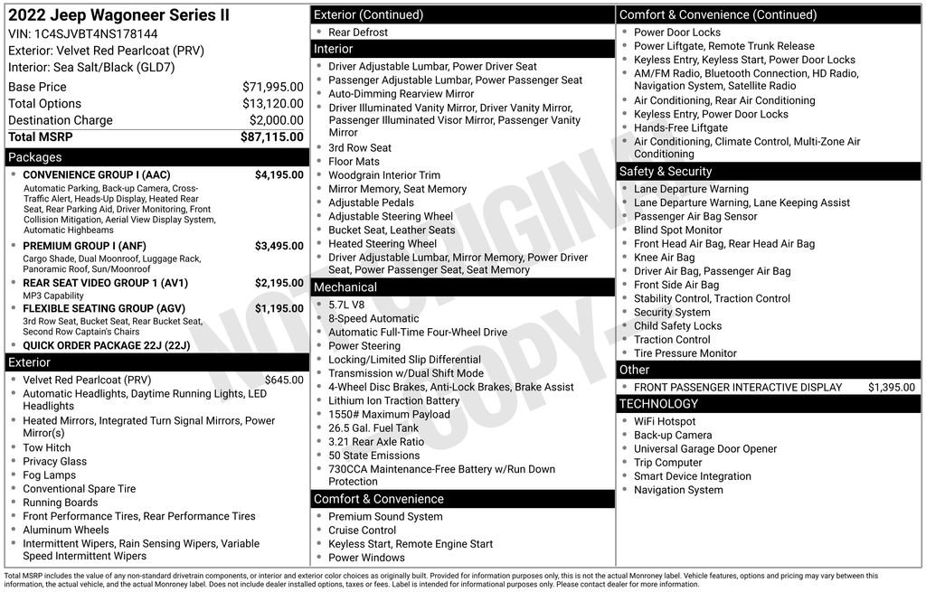 Used 2022 Jeep Wagoneer Series II w/ Convenience Group I image 6