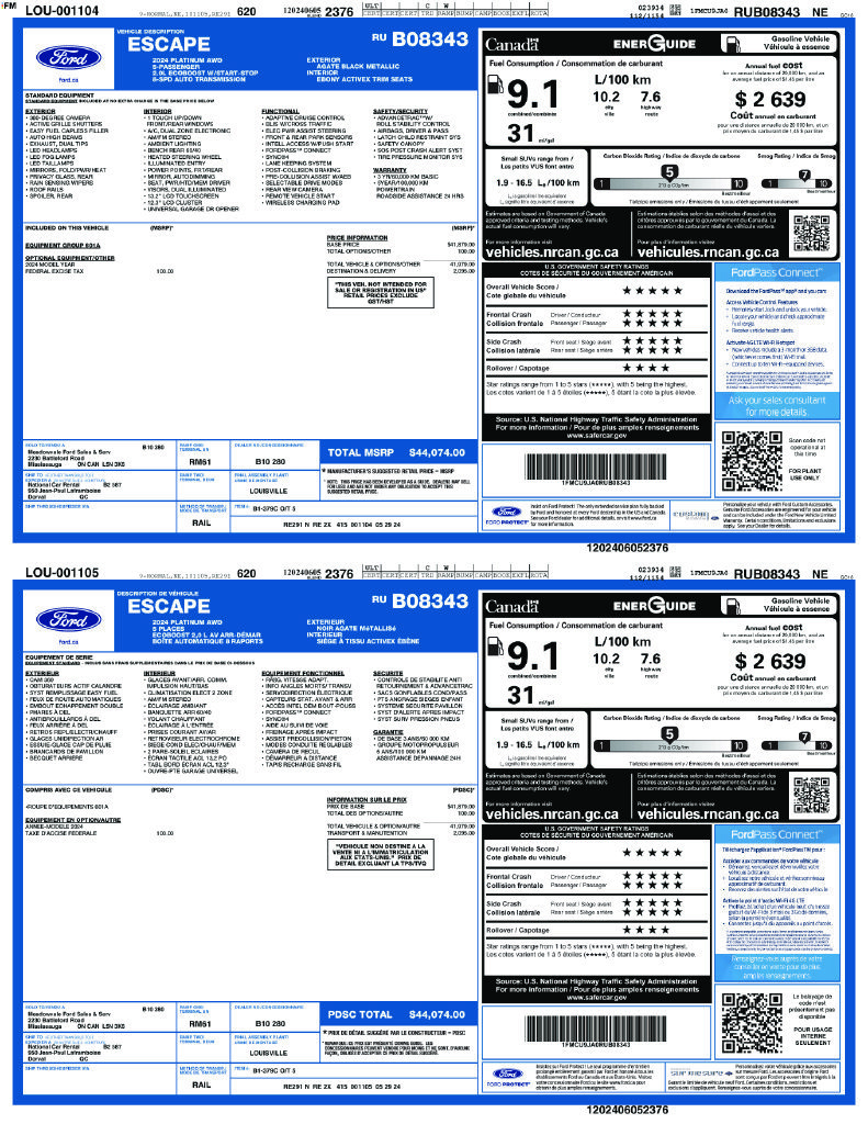 Certified 2024 Ford Escape Platinum AWD/4WD image 5
