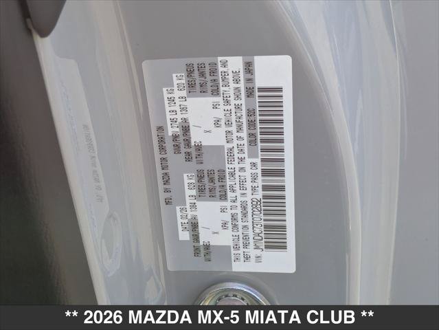 New 2026 MAZDA MX-5 Miata Club w/ Weather Package RWD image 14