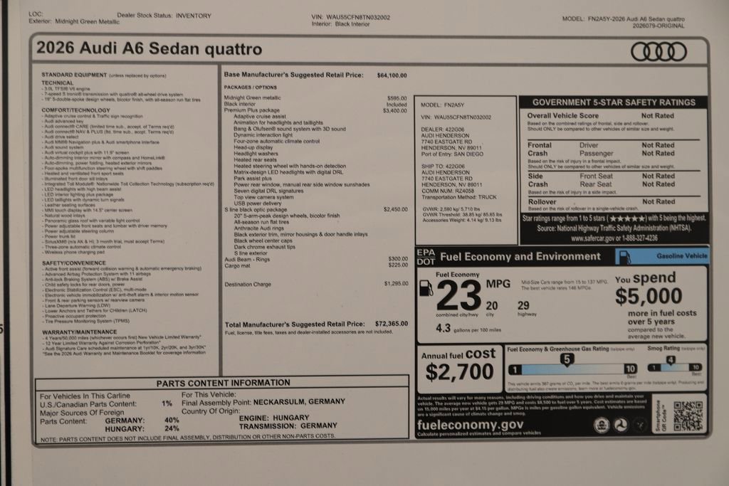 New 2026 Audi A6 Premium Plus image 31