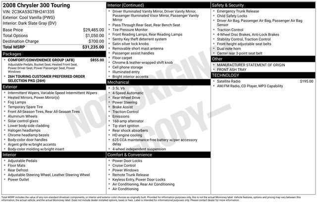 Used 2008 Chrysler 300 Touring w/ Comfort/Convenience Group RWD image 38