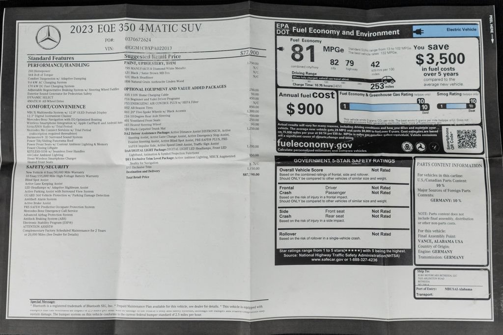 Used 2023 Mercedes-Benz EQE 350+ 4MATIC SUV image 55