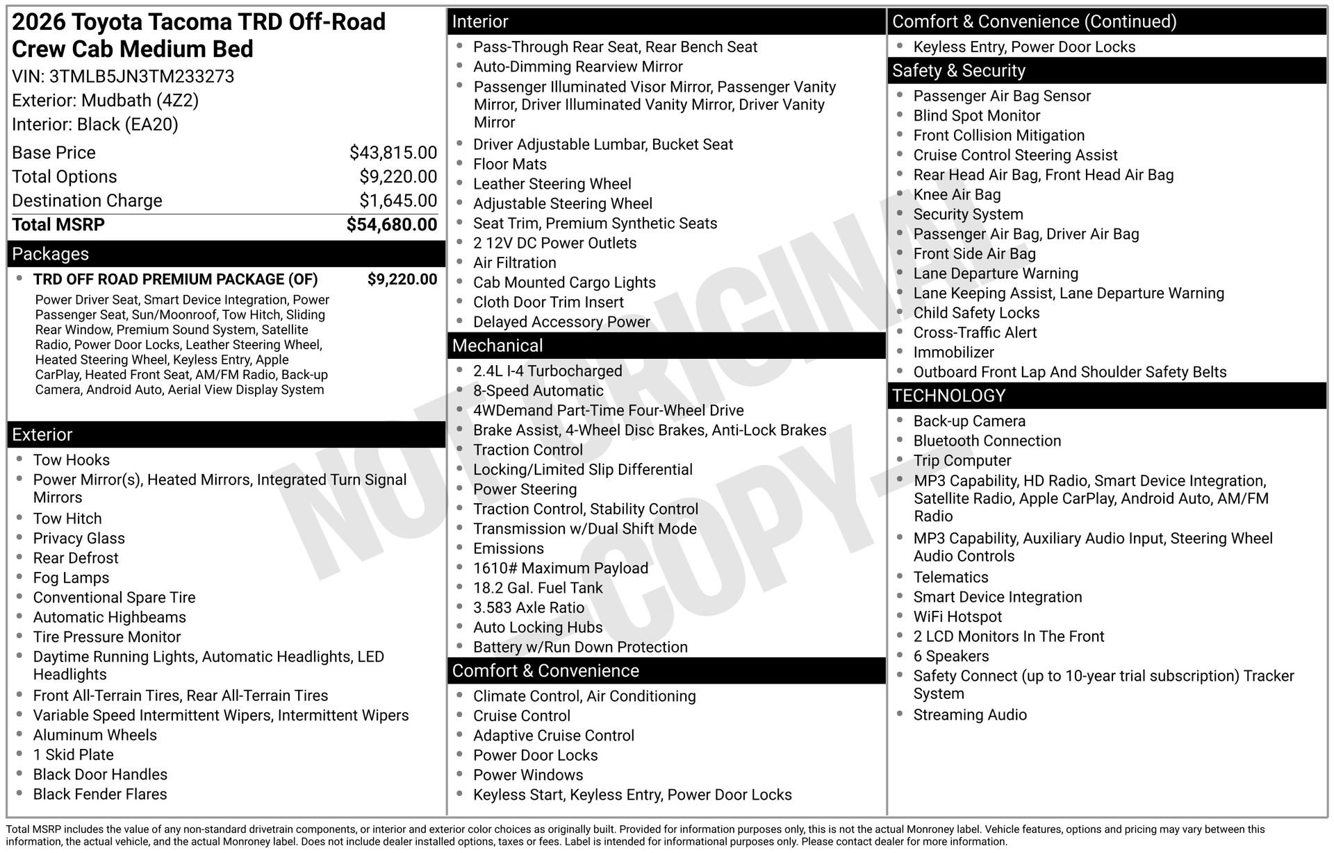 Used 2026 Toyota Tacoma TRD Off-Road w/ TRD Off Road Premium Package image 24