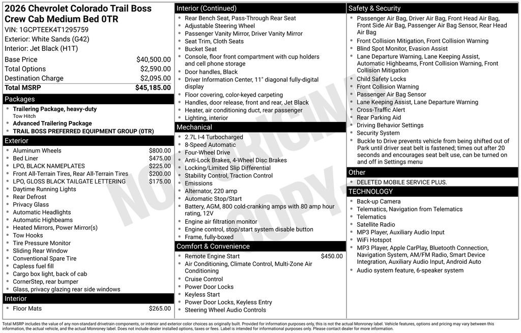 New 2026 Chevrolet Colorado Trail Boss AWD/4WD image 10