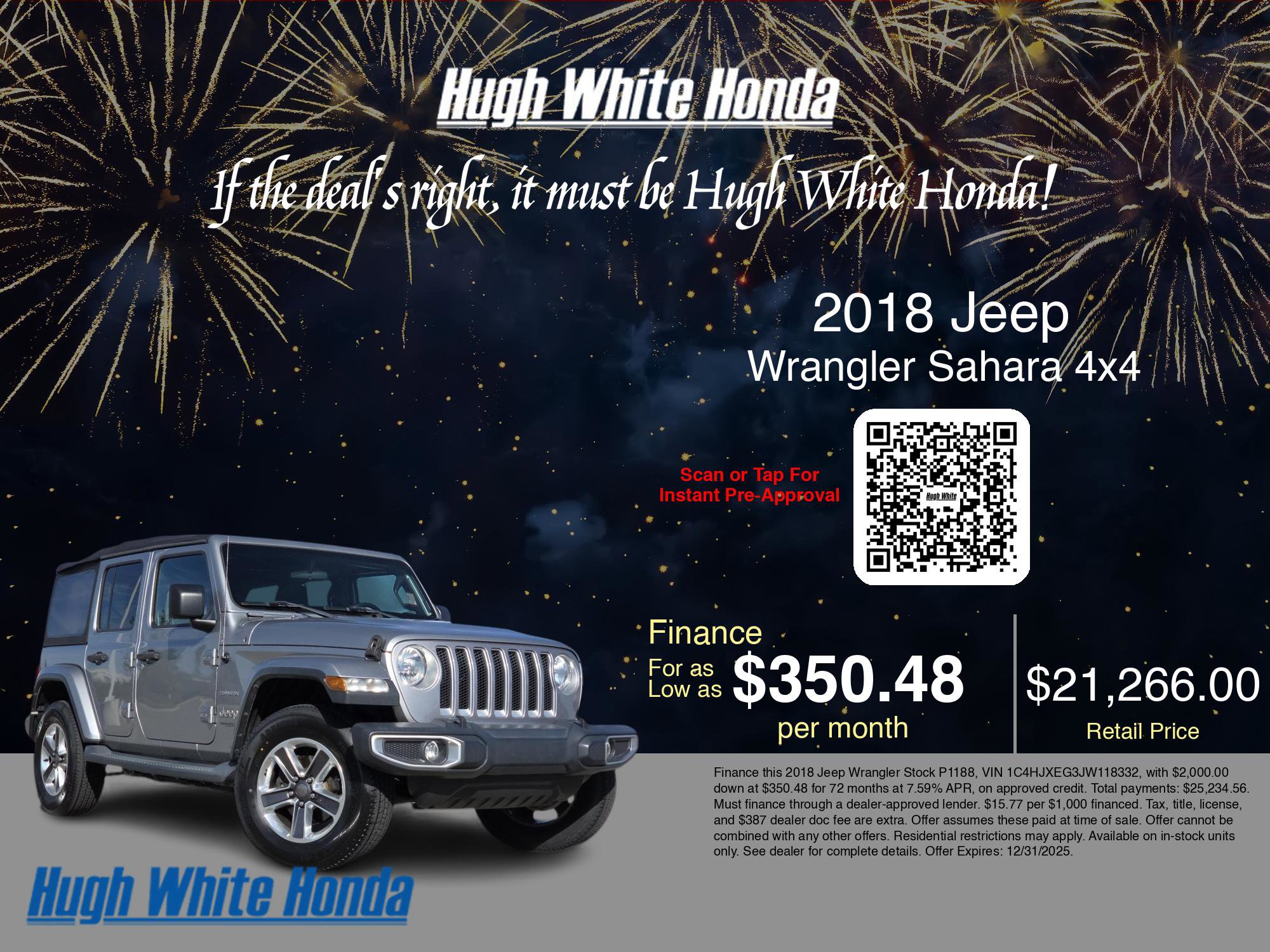 Used 2018 Jeep Wrangler Unlimited Sahara image 3