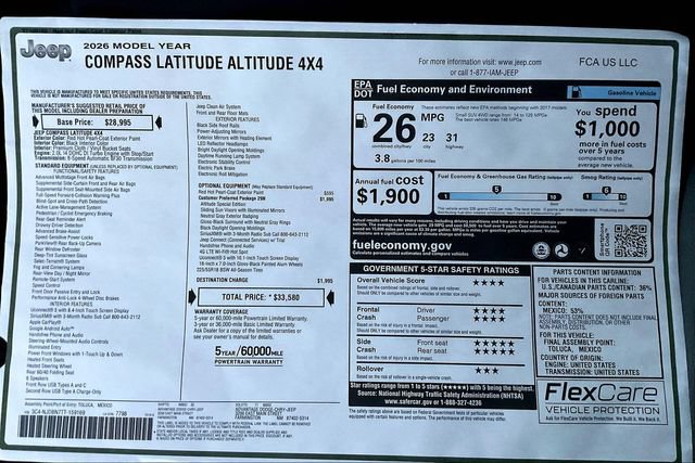 New 2026 Jeep Compass Latitude AWD/4WD image 14