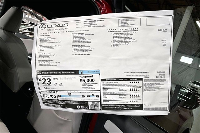New 2026 Lexus TX 350 AWD image 14