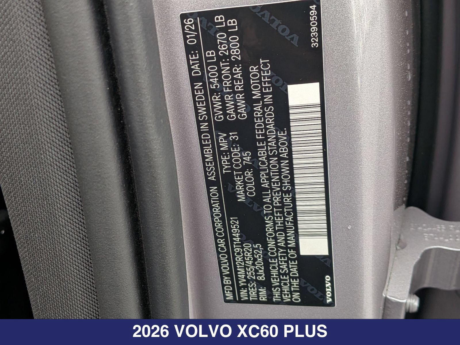 New 2026 Volvo XC60 B5 Plus w/ Protection Package Premier AWD/4WD image 30