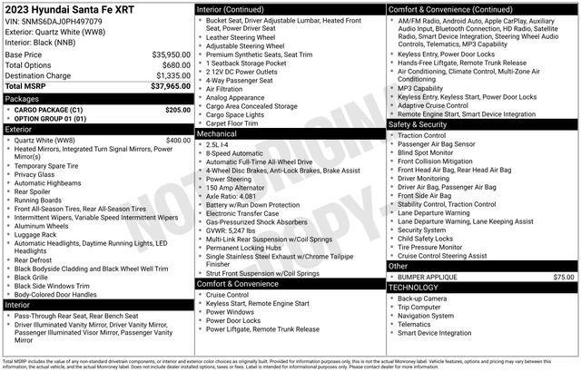 Used 2023 Hyundai Santa Fe XRT w/ Cargo Package AWD/4WD image 24