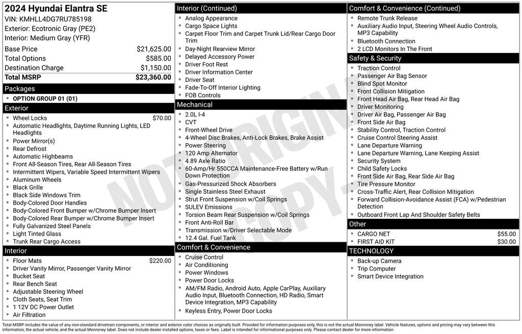 Used 2024 Hyundai Elantra SE FWD image 23