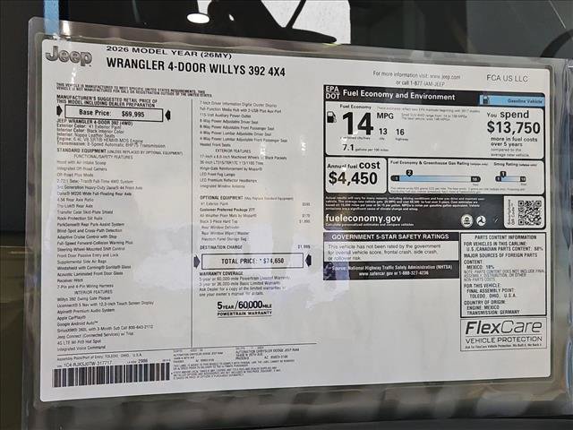 New 2026 Jeep Wrangler Unlimited Rubicon 392 AWD/4WD image 15