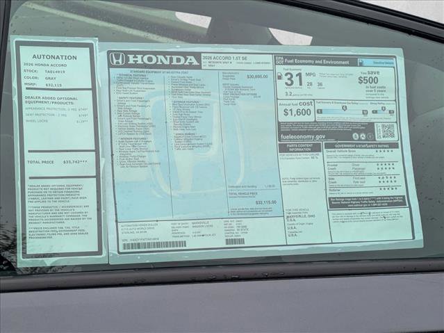 New 2026 Honda Accord SE image 17