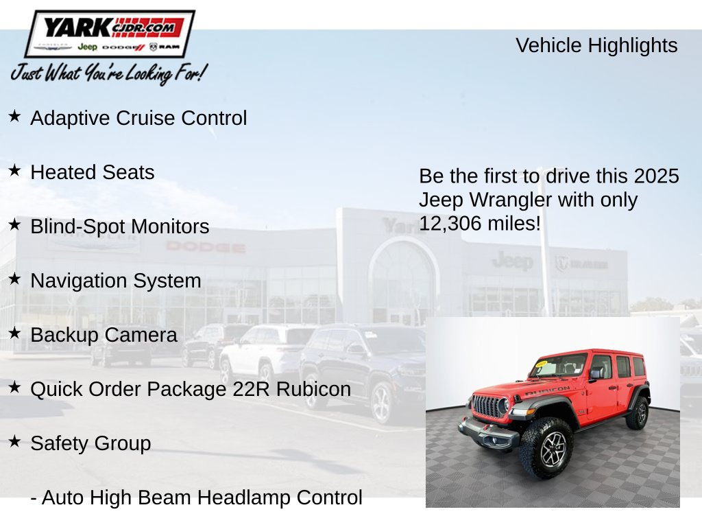 Certified 2025 Jeep Wrangler Unlimited Rubicon w/ Safety Group AWD/4WD image 13