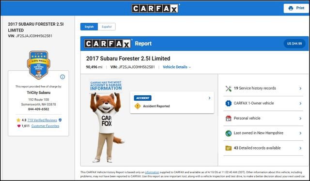 Used 2017 Subaru Forester 2.5i Limited AWD/4WD image 12