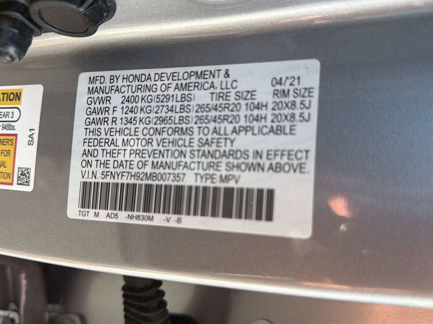 Used 2021 Honda Passport Touring image 43