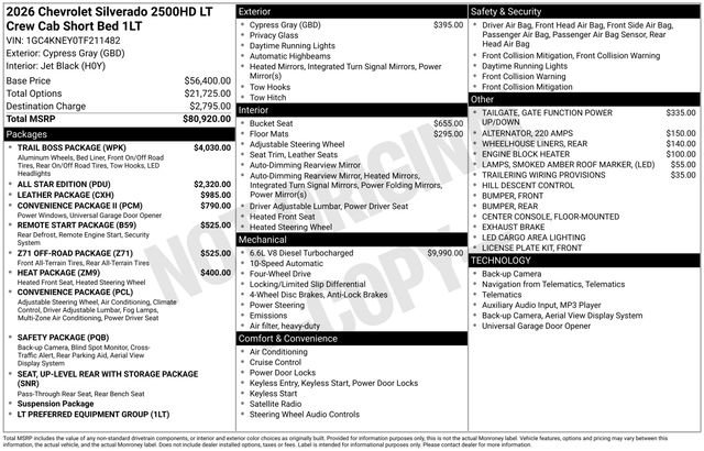 New 2026 Chevrolet Silverado 2500 LT w/ Trail Boss Package image 2