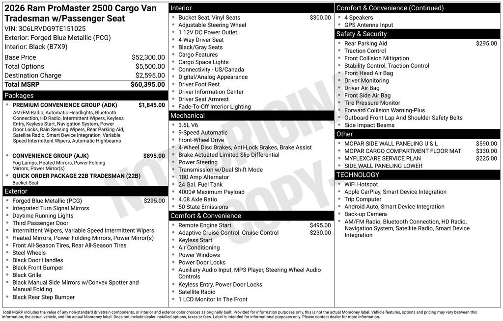 New 2026 RAM ProMaster 2500 w/ Premium Convenience Group FWD image 5