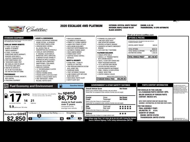 Used 2020 Cadillac Escalade Platinum image 3