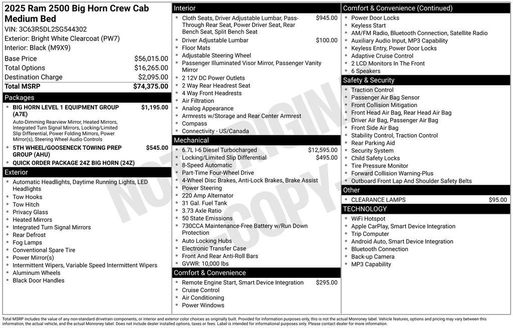 New 2025 RAM 2500 Big Horn AWD/4WD image 6