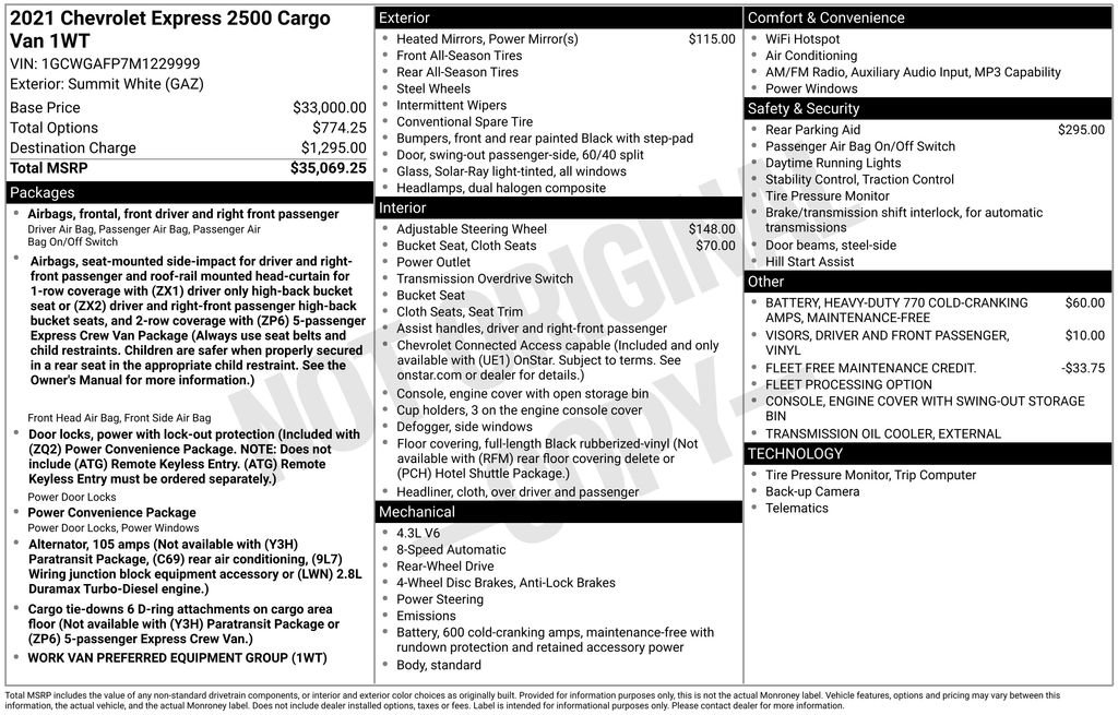 Used 2021 Chevrolet Express 2500 RWD image 16