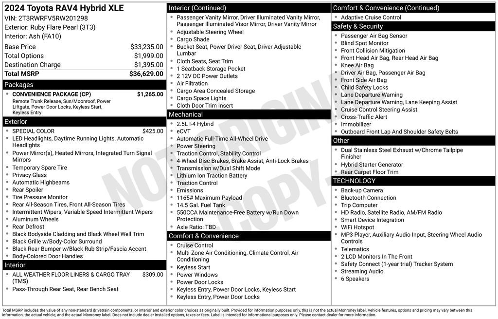 Used 2024 Toyota RAV4 XLE w/ Convenience Package AWD/4WD image 33